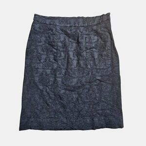 Moulinette Soeurs Brocade Jacquard Pencil Skirt 6 Patch Pockets Capsule Wardrobe